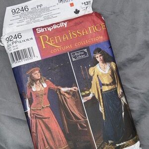 Simplicity 9246 Renaissance Costume Pattern Andrea Schewe Uncut Medieval Dress